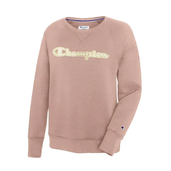 Champion Women's Powerblend Fleece Crew - Chainstitch Logo Amazing Aqua, M