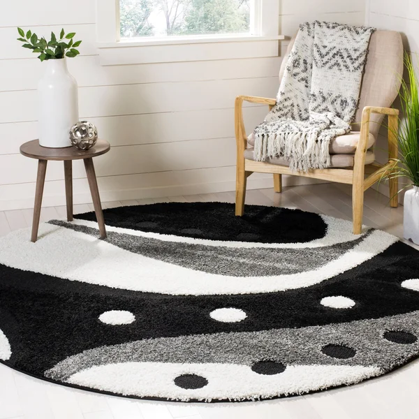 Safavieh 8& x 10& Shag Florida Shag 473 Dark Blue - Ivory Rug