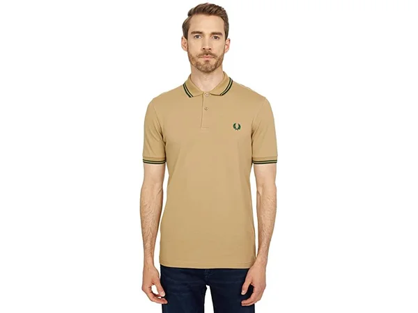 Fred Perry Twin Tipped Polo - Warm Stone - Brown - Polo Shirts