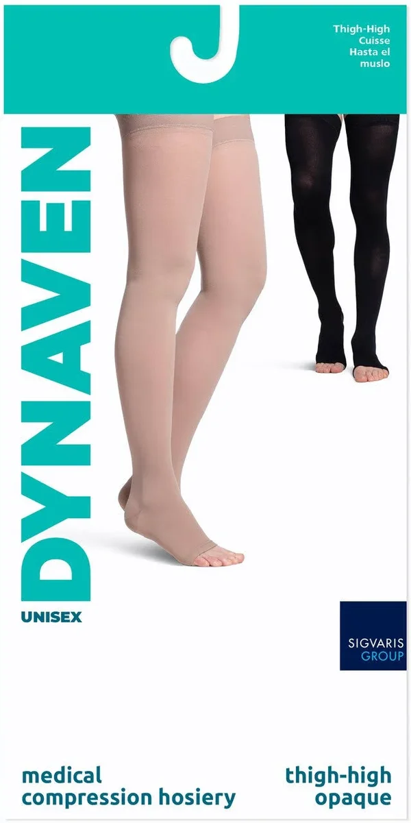 Sigvaris - Access, 20-30 mmHg, Thigh High Open Toe-Medium Long- Black