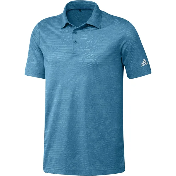 Adidas Camo Primegreen Polo White/Sonic Aqua Large