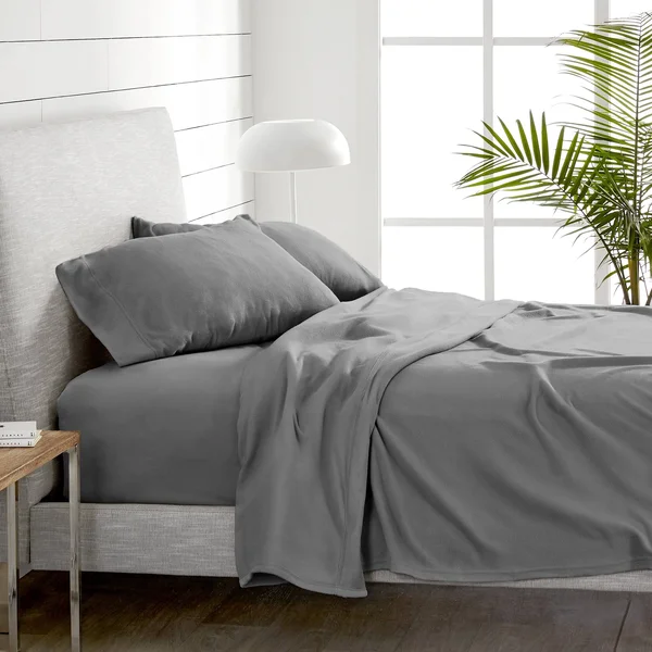 Bare Home Polar Fleece Sheet Set - Grey - Full XL