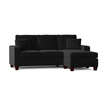 Morpheus 82x22 Wide Right Hand Facing Sofa & Chaise Mercury Row Body Fabric: Oscar Black