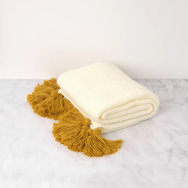 Aurora Home Big Tassel Knit Throw - Blue - 60x22
