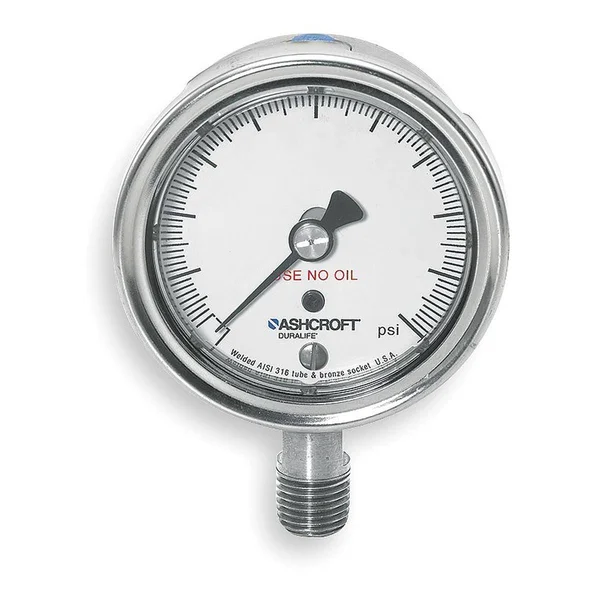 Ashcroft 251009SW02LX6B15 Pressure Gauge, 0 to 15 Psi, 2-1/2In, 1/4In