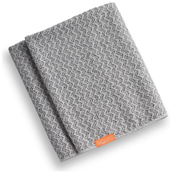 Aquis Lisse Luxe Hair Turban and Hair Towel - Chevron (Worth £60.00) - 50cm x 107cm