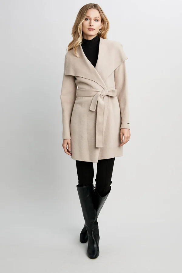 Tahari Ella Wool-Blend Wrap Coat