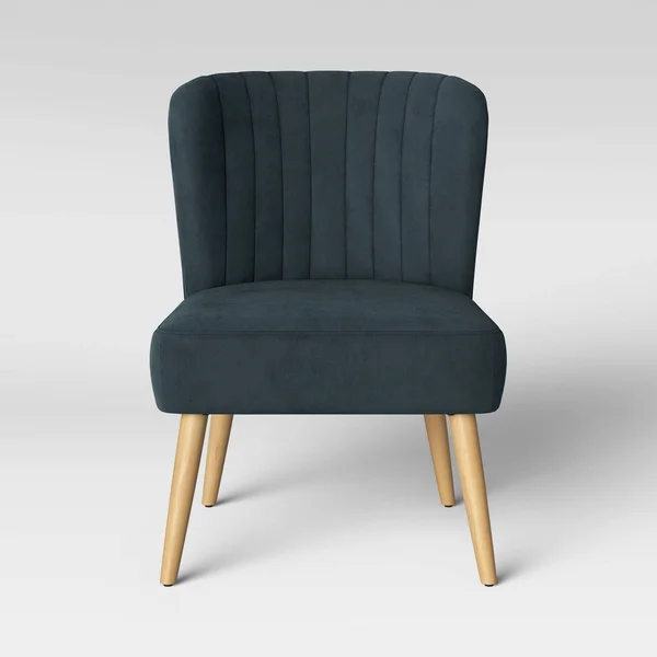 Chelidon Velvet Slipper Chair Blue - Opalhouse