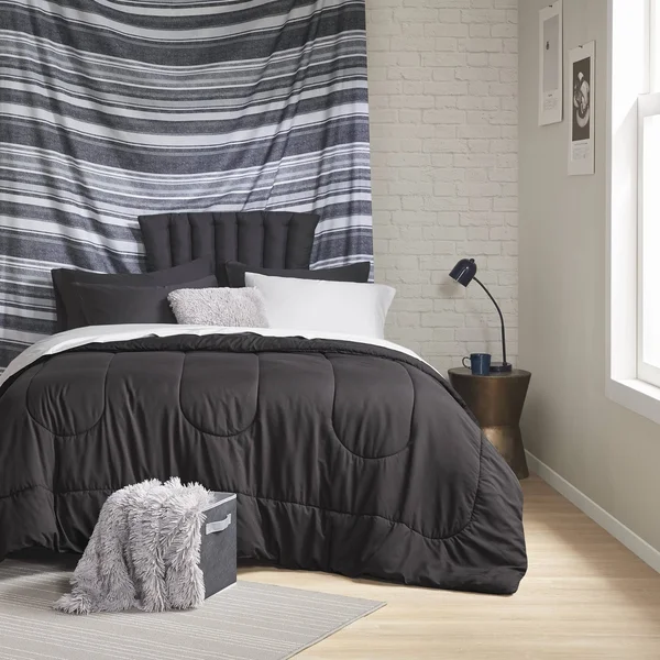 Comfort Spaces Bed in A Bag Comforter Set - College Dorm Room Essentials, Complete Dormitory Bedroom Pack and Sheet with 2 Side