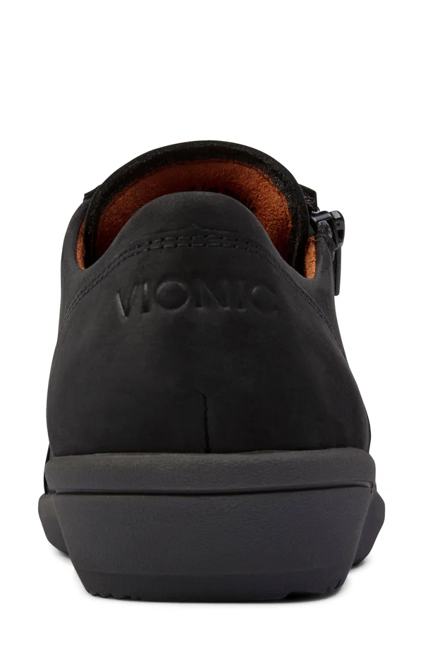Women's Vionic Abigail Lace Up Sneaker Black Nubuck 9 W