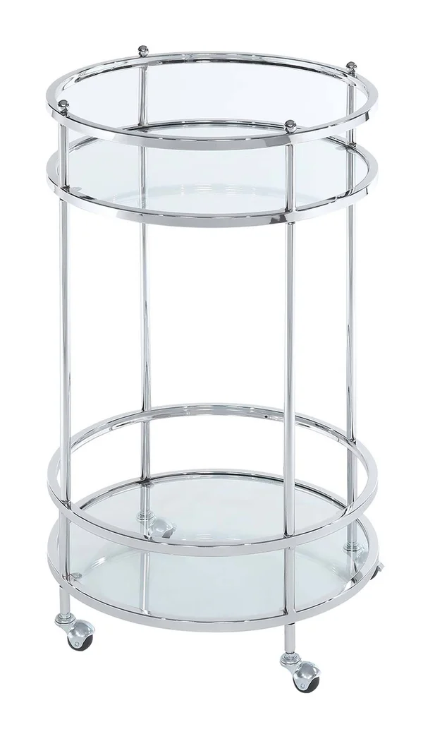 Convenience Concepts Royal Crest Bar Cart with Wheels - Clear