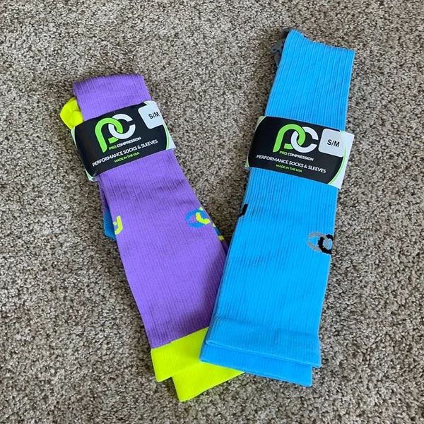 Pro Compression Men's Marathon Tall Compression Socks - Blue - S/M