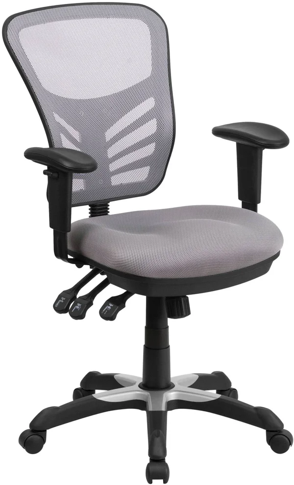 Flash Furniture Gray Mesh Mid Back Swivel Task Chair