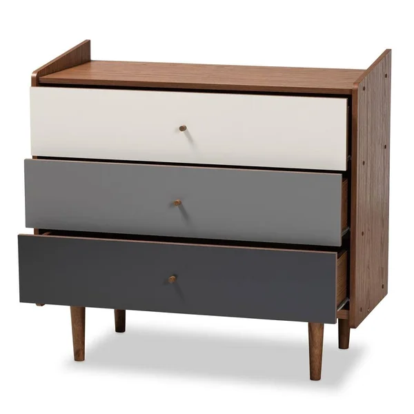 Halden Modern Storage Chest Walnut/Grey