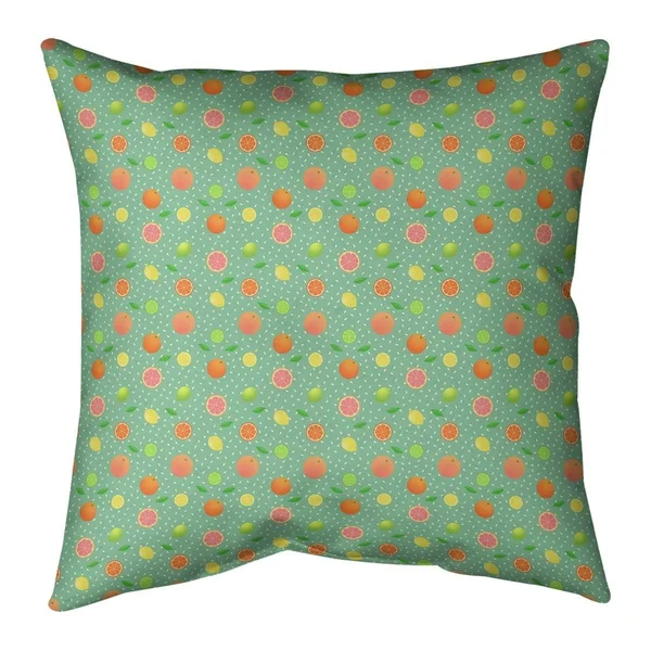 Porch & den Beryl Citrus Fruit Pattern Throw Pillow - 16 x 16 - Lavender - Linen