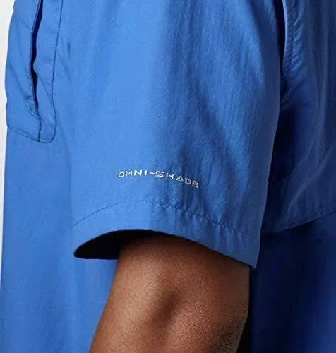 Columbia Men's PFG Bahama II Short Sleeve Shirt, Vivid Blue, 2X/Tall