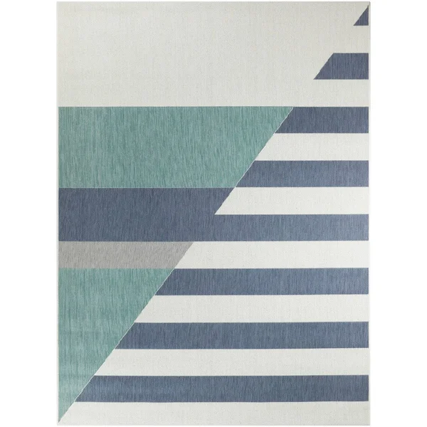 Project 62 7'x10' Preppy Diagonal Outdoor Rug - Blue