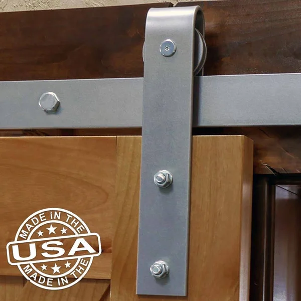 Premium Horseshoe Roller Hanger w/ Bolts for Barn Door for 2 1/4x22 Doors - Rustic Brown