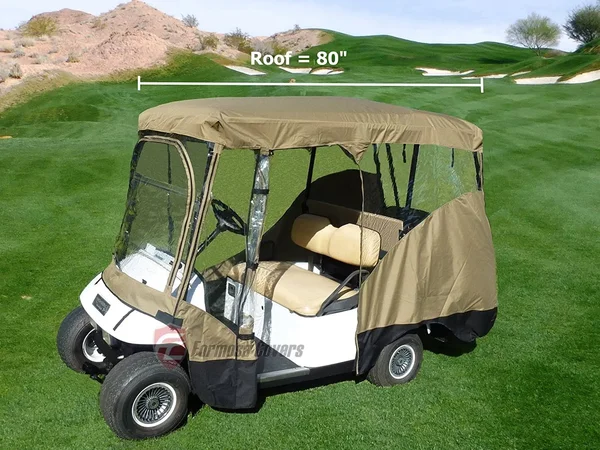 Golf Cart Driving Enclosure for 4 Passengers Roof Up to 80x22L, Fits Club Car, Ezgo and Yamaha G Model