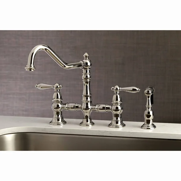 Kingston Brass KS3277ALBS Kitchen Faucet with Side Sprayer Satin Brass