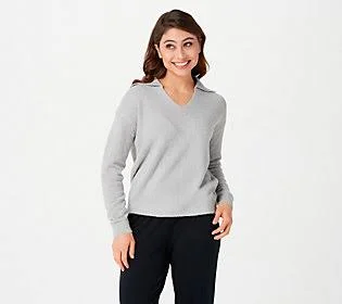 Barefoot Dreams CozyChic Lite Ribbed CollarPullover, Size X-Large, Rain