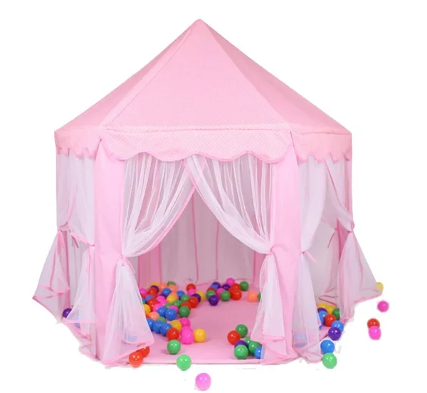 BESUNTEK Children Play Tent - Pop Up Princess Castle Playhouse for Boys, Girls, Toddlers, Indoor Outdoor Use Princess Tent, Pink