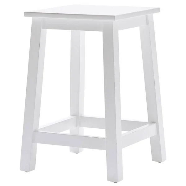 Home Square 17x22 Pure White Stool in Set of 2, 14.96 x 14.96 x 20.47