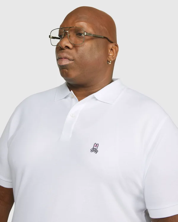 Psycho Bunny Big and Tall Classic Polo (White) Men's Clothing