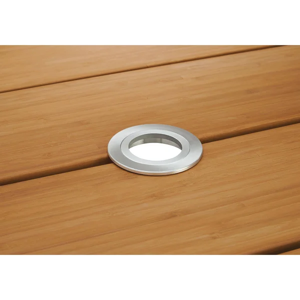 Room & Board, Modern Parsons 4 Person Patio Table w/ Leg 1.5x22 in Orange, 36W 36d 29h, Orange Recycled HDPE Top w/ Ocean