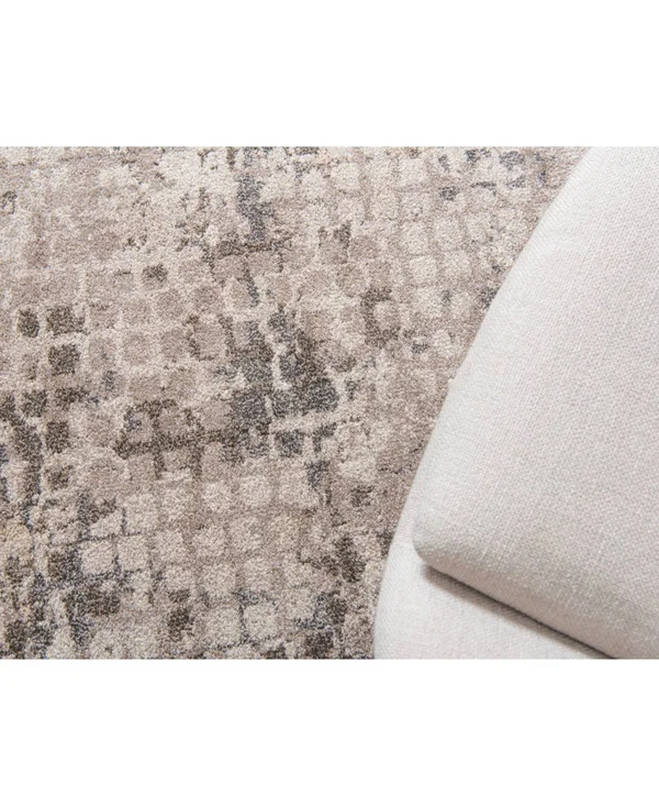 Unique Loom Nirvana Chromatic Area Rug - 8& x 8& Round - Gray
