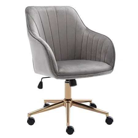 Duhome Home Office Chair Computer Desk Chair Armchair Task Chair Velvet Upholstered Grey 1 Pcs, Size: One size, Gray
