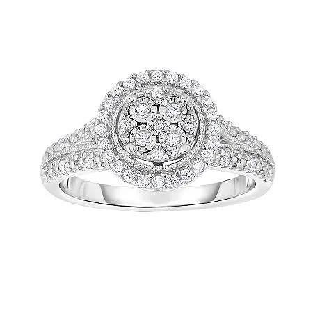 TruMiracle 1/4 Ct. T.W. Genuine Diamond Sterling Silver Round Ring, 5, Rings Cocktail Rings, Black Friday Deal