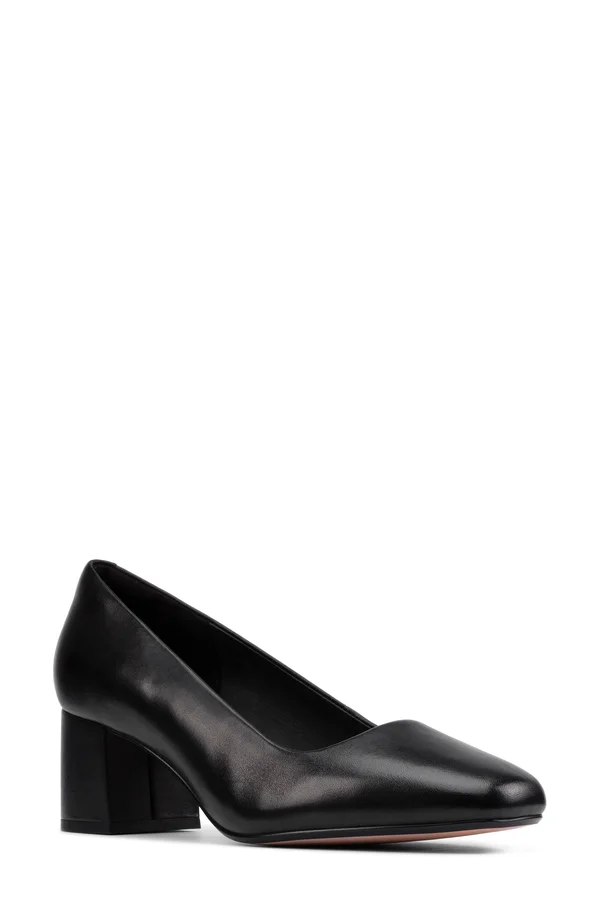 Clarks Womens Sheer Rose 2 Black Leather Size 7.5