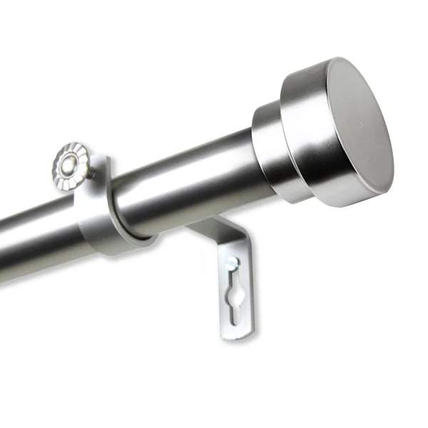 InStyleDesign Beret 1 inch Diameter Adjustable Curtain Rod - 66-120 inch - Black