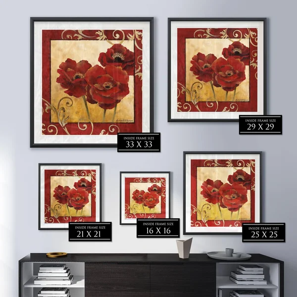 Poppies II -Framed Giclee Print - 38x38