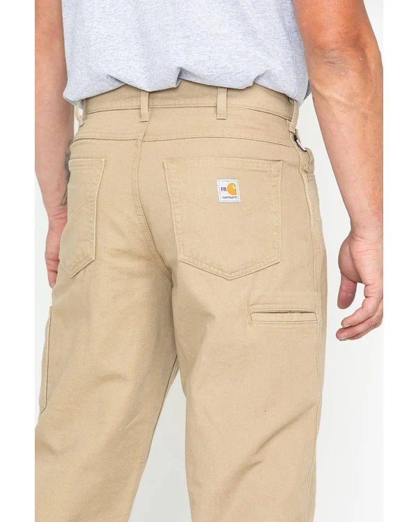 Carhartt Men's Flame Resistant Canvas Jean, Golden Khaki