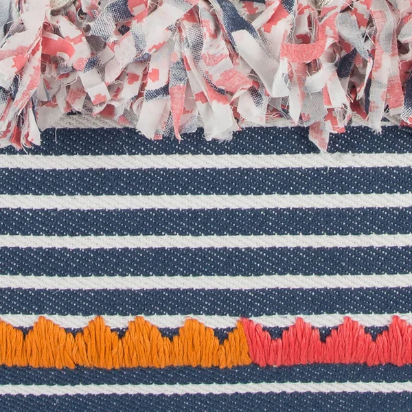 Rizzy Home Decorative Poly Filled Throw Pillow Stripe 20 inchx20 inch Navy, Size: 20 inch x 20 inch