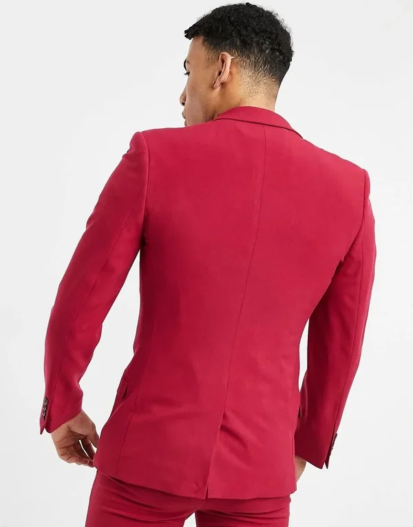 ASOS Design Wedding Super Skinny Suit Jacket in Red