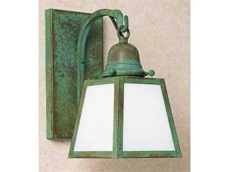 A-Line 1 - Light Outdoor Wall Lantern Arroyo Craftsman Overlay: No, Color: Mission Brown, Shade Type: Amber Mica