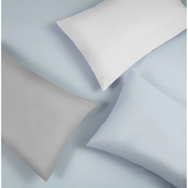 Vera Wang Solid Cotton Organic Sheet Set - Queen - Blue