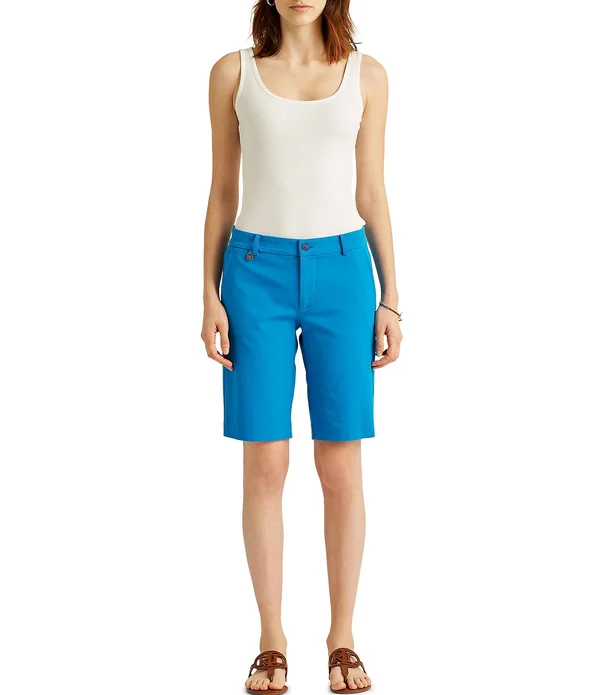Lauren Ralph Lauren Twill Stretch Bermuda Shorts - Cabana Blue