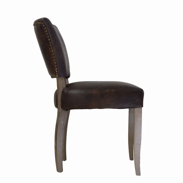 Adele Leather Side Chair in Vintage Brown