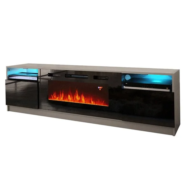 Strick & Bolton Amsden Electric Fireplace TV Stand - Gray