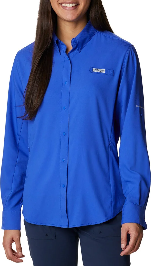 Columbia Women's PFG Tamiami II Long Sleeve Shirt, XS, Purple