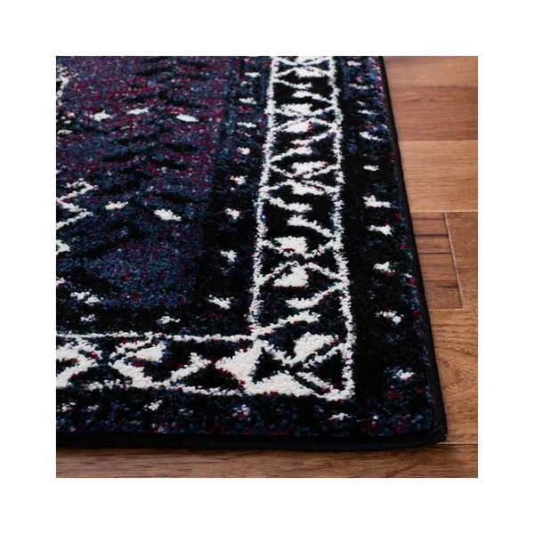 Vintage Hamadan VTH293V Purple, Black - 2-3 x 8