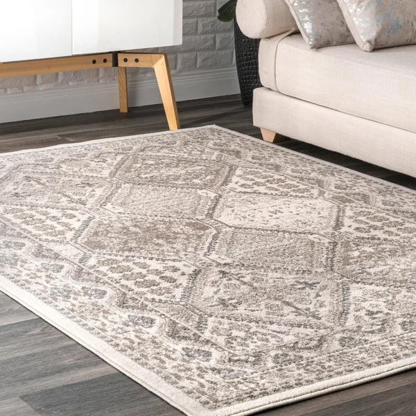 nuLOOM Vintage Tile Becca Charcoal 10 ft. x 14 ft. Area Rug, Grey