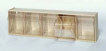 Quantum Tip Out Storage Bin QTB302 - 2 Compartments Ivory