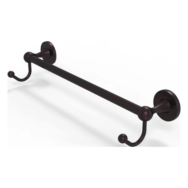 Allied Brass Shadwell Collection Brass 30-Inch Towel Bar With Integrated Hooks - Clear
