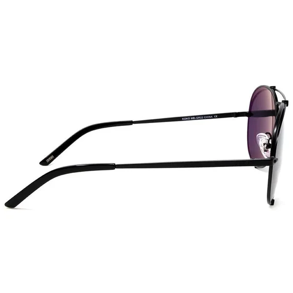 Aviator Sunglasses - Matte Black Frame - Grey Lens - Koko by Diff Eyewear