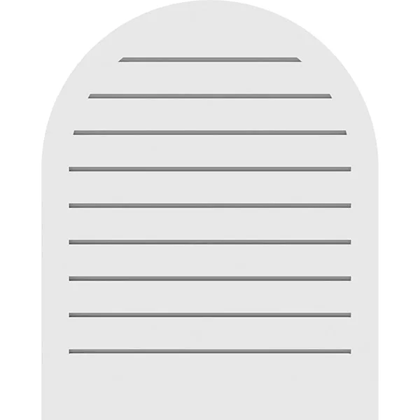 Ekena Millwork GVPRT30X4202SF 30x22W x 42x22H Round Top Surface Mount PVC Gable Vent: Functional, w/ 2x22W x 1-1/2x22P Brickmoul